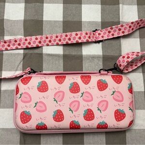 Pink Strawberry Pattern Electronics Case
